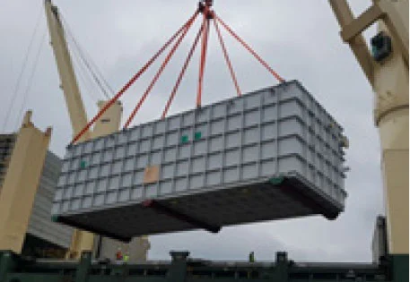 Corrugated Plate Interceptor Plate Oil-Water Separator being lifted by crane